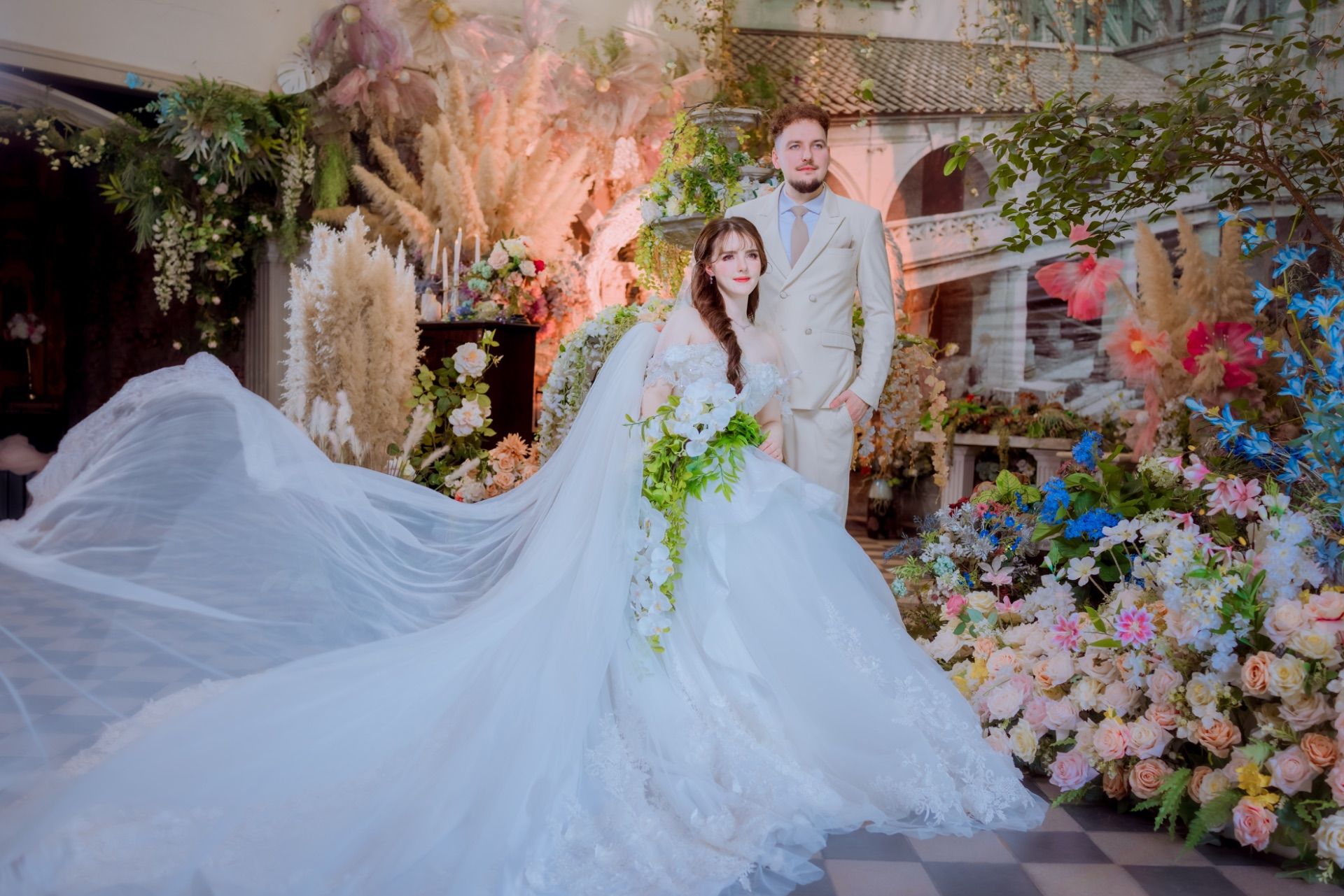Romantic couple wedding pre-wedding